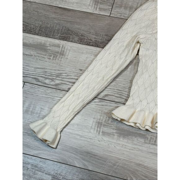 Jessica Simpson cream ruffled sweater size S - Picture 6 of 10